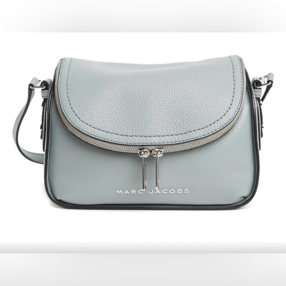 Marc Jacobs Dusty Blue Crossbody Bag with Silver Hardware - Gently Used
